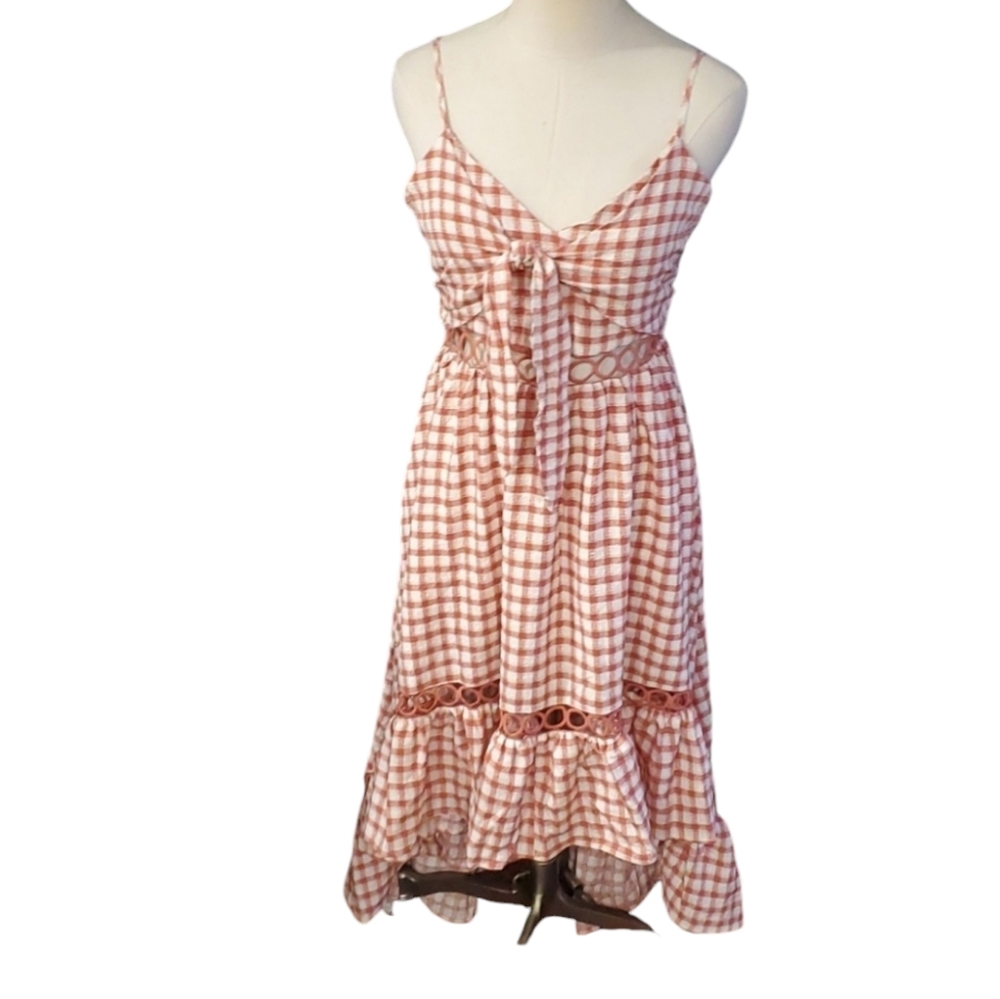 Main Strip Gingham Farmer Jessy  women' dress size M